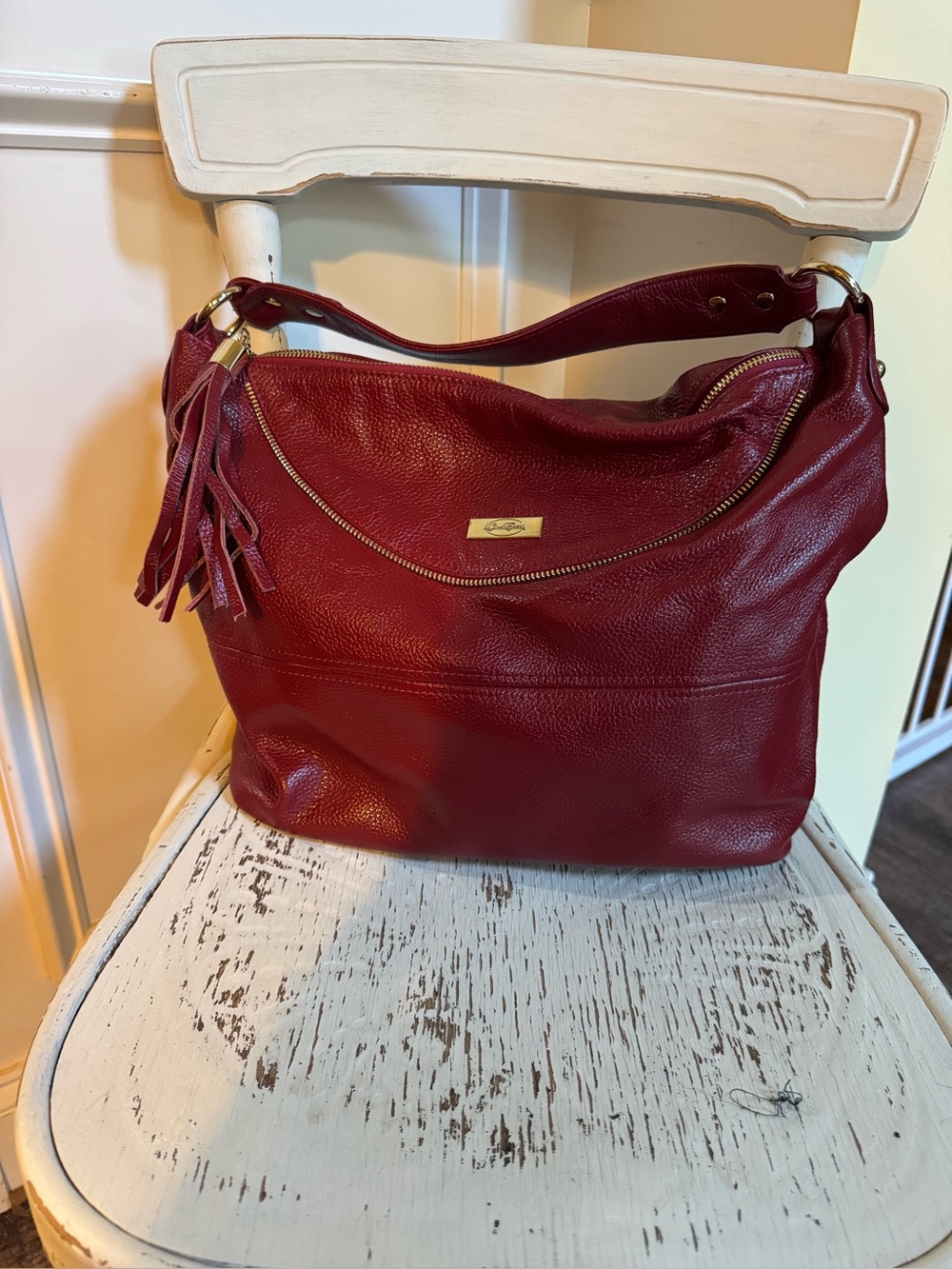 Onna Ehrlich Red Leather Hobo Bag -